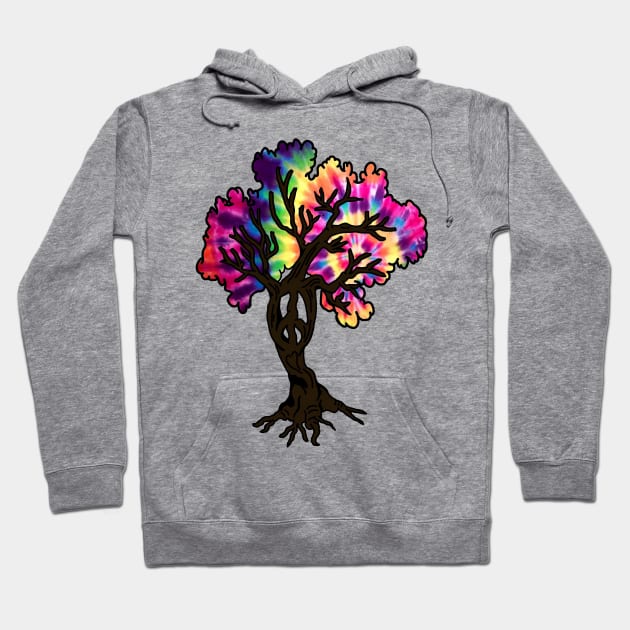 Hippie Peace Tree Hoodie by imphavok